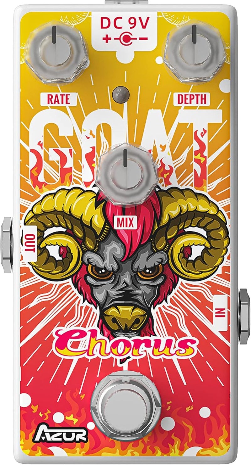 Azor Mini Chorus Guitar Pedal for Pedal Boards, Classic Goat Digital Chorus Effects Pedal for Electric Guitar AP511 - Image 5